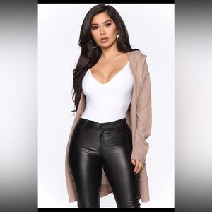 Brand new Fashion Nova cardigan size large color taupe